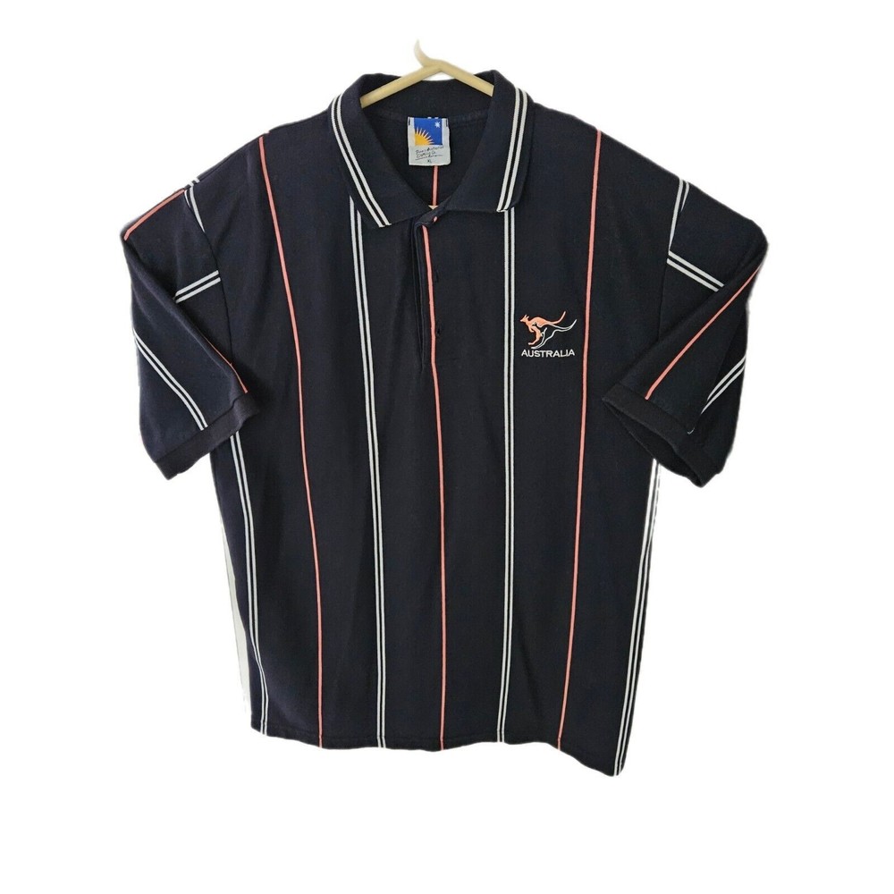 Purely Australian Clothing Company Men's XL Stripe Polo Shirt Made In Australia